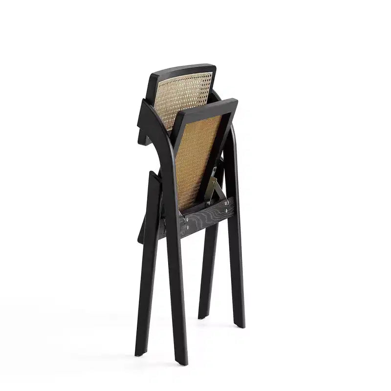 Cane Folding Dining Chair Black/Natural - Ash Frame, No Assembly Required