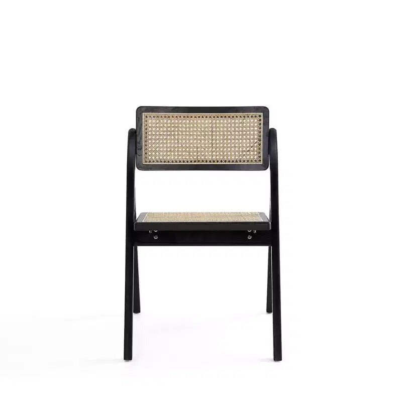Cane Folding Dining Chair Black/Natural - Ash Frame, No Assembly Required