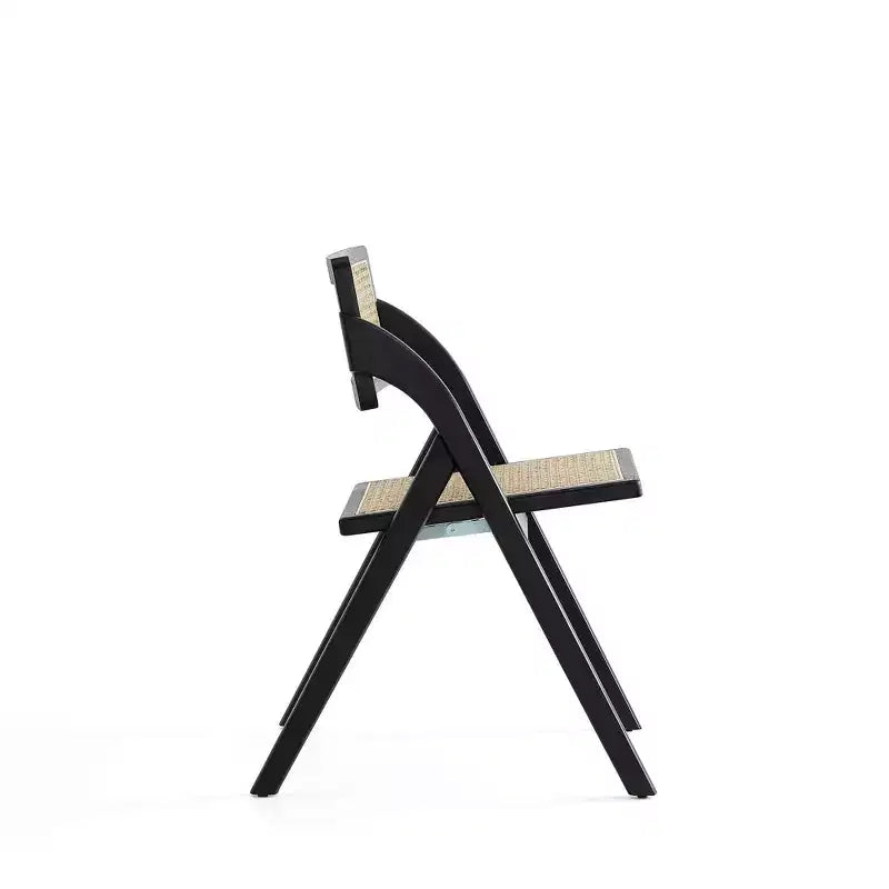 Cane Folding Dining Chair Black/Natural - Ash Frame, No Assembly Required