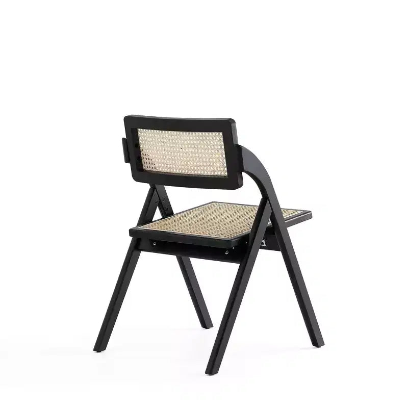 Cane Folding Dining Chair Black/Natural - Ash Frame, No Assembly Required