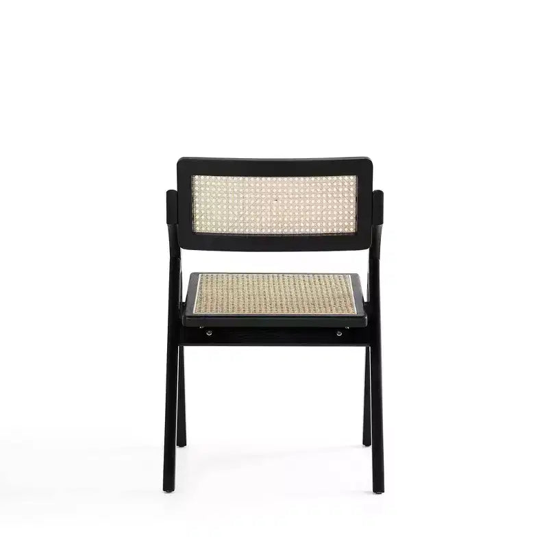 Cane Folding Dining Chair Black/Natural - Ash Frame, No Assembly Required