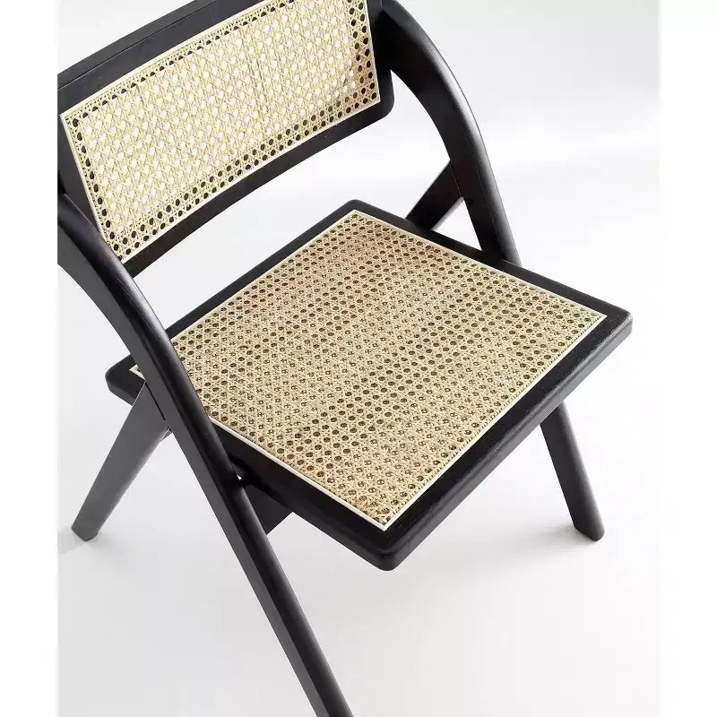 Cane Folding Dining Chair Black/Natural - Ash Frame, No Assembly Required
