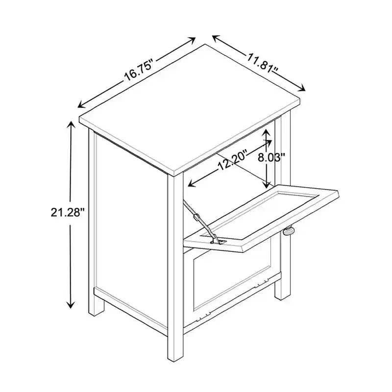 Wood Rattan 2-Door Nightstand, White