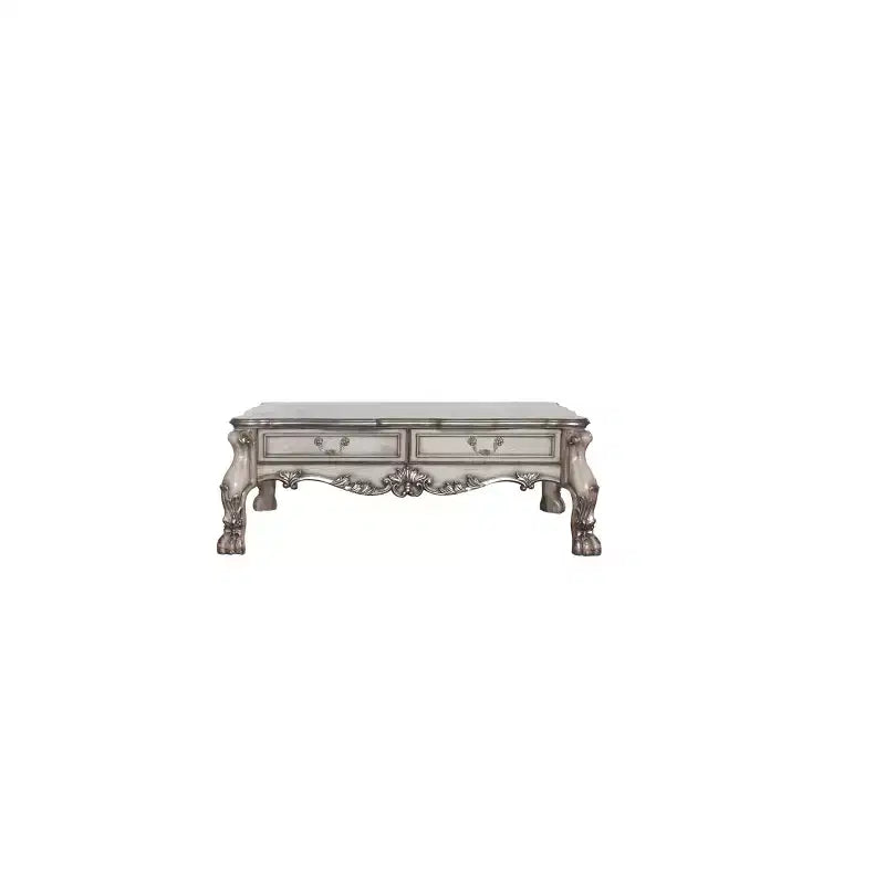 57" Coffee Table Vintage Bone White