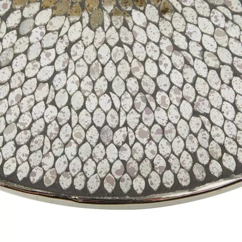 Glam Aluminum Pedestal Table Silver: Round Luxury Accent, 20" Height, Metal Tabletop, 15.6" Width
