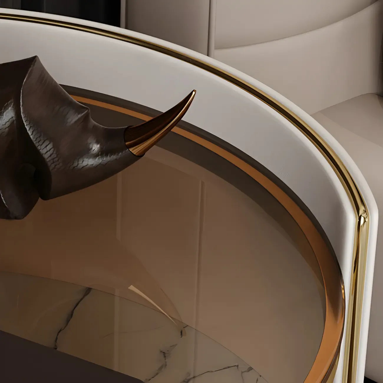Table de chevet de luxe en verre avec tiroir de rangement et niche ouverte