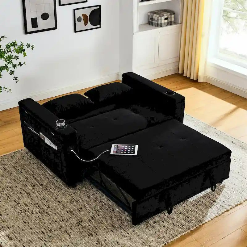 Canapé convertible avec dossier réglable et port USB