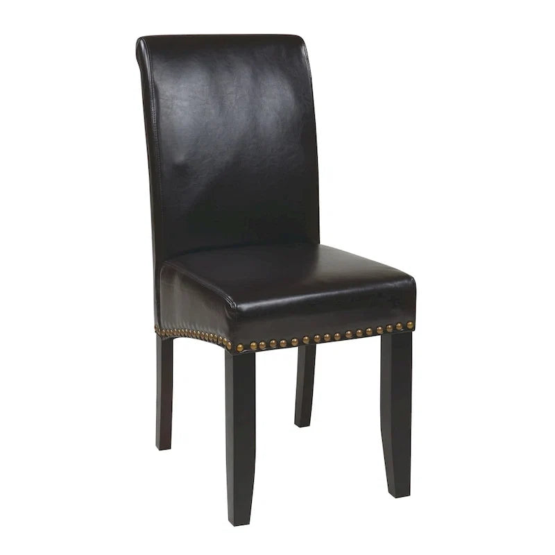 Chaise Parsons Copper Grove Five Bridge Eco en similicuir avec clous