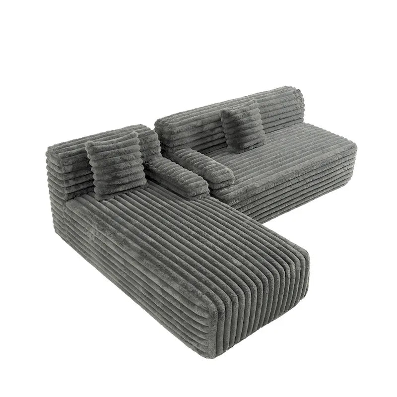 Canapé d'angle modulable Cloud, Canapé moderne rembourré avec 2 coussins, Canapé modulable à composer, Canapé d'angle modulable en L