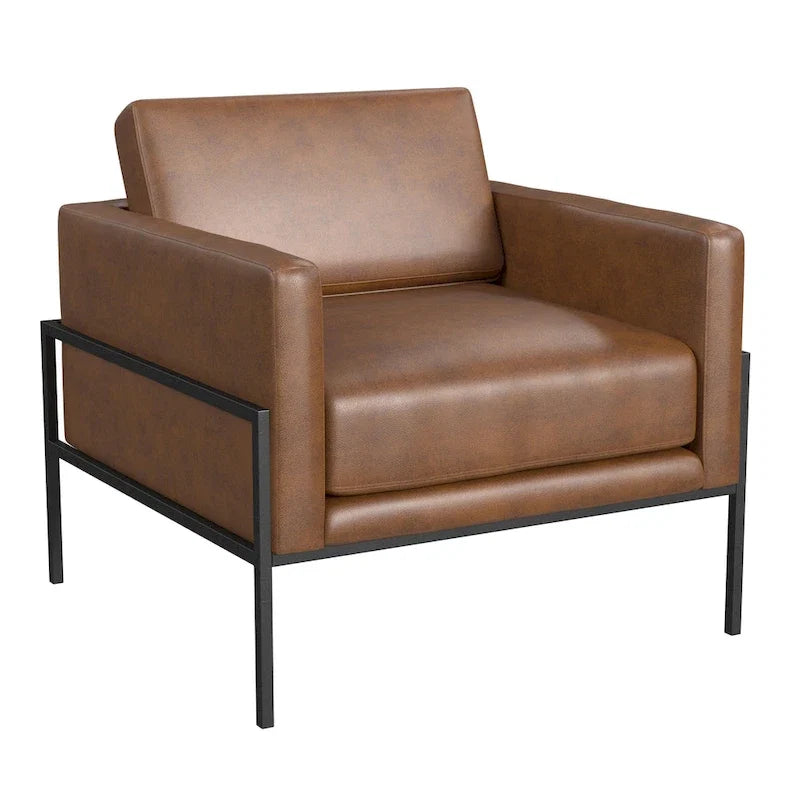 Fauteuil club moderne HomePop rembourré avec cadre en métal