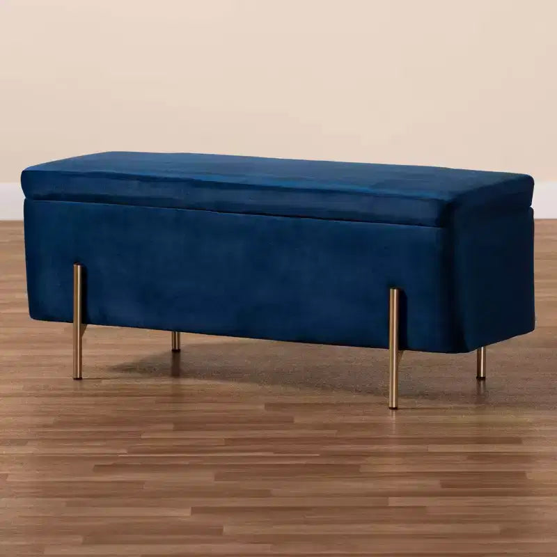 Velvet Metal Storage Bench
