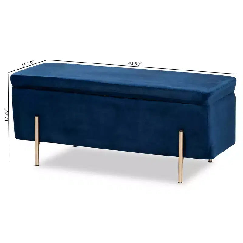 Velvet Metal Storage Bench