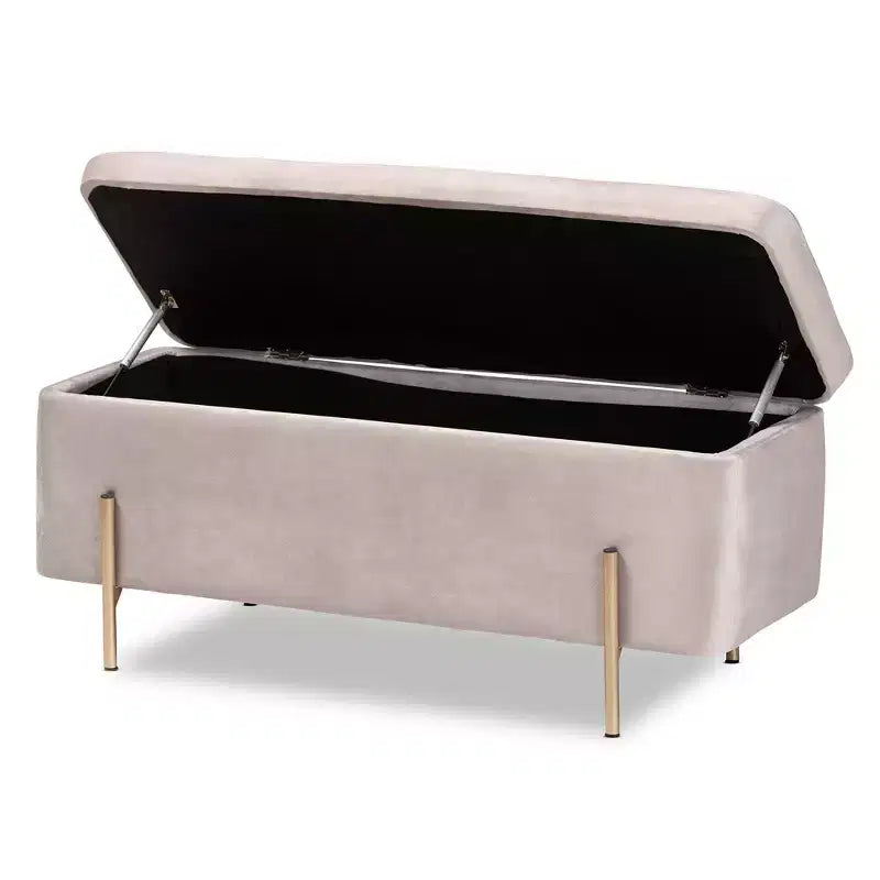 Velvet Metal Storage Bench
