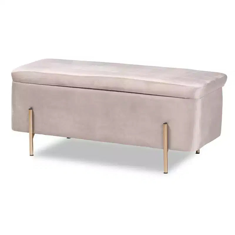 Velvet Metal Storage Bench