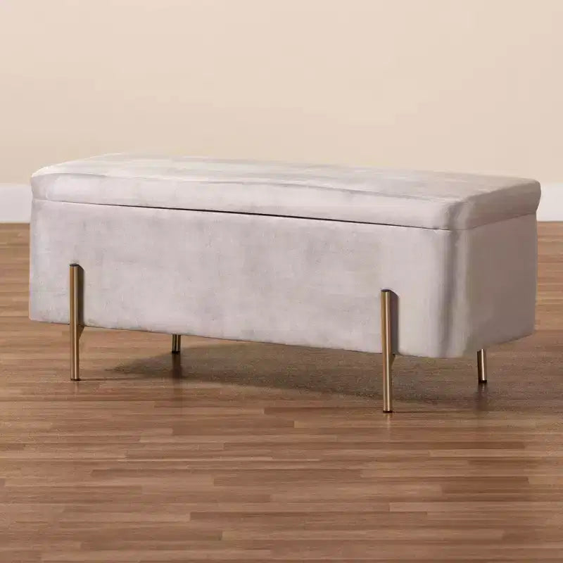 Velvet Metal Storage Bench