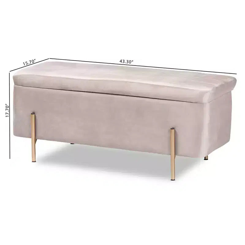Velvet Metal Storage Bench