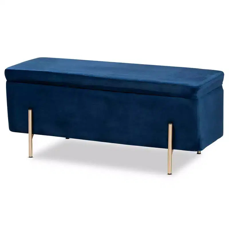 Velvet Metal Storage Bench