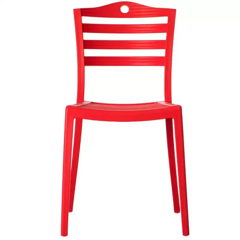 Modern Plastic Dining Chair with Ladderback Design