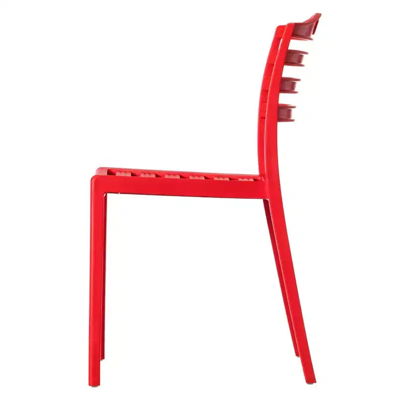 Modern Plastic Dining Chair with Ladderback Design