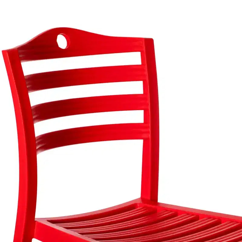 Modern Plastic Dining Chair with Ladderback Design
