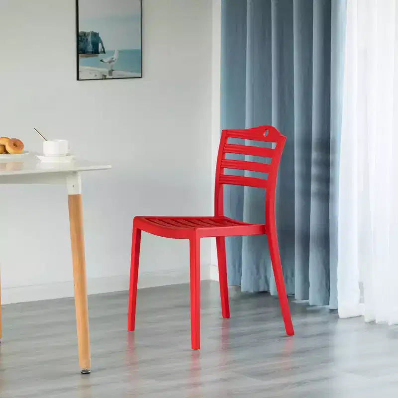 Modern Plastic Dining Chair with Ladderback Design
