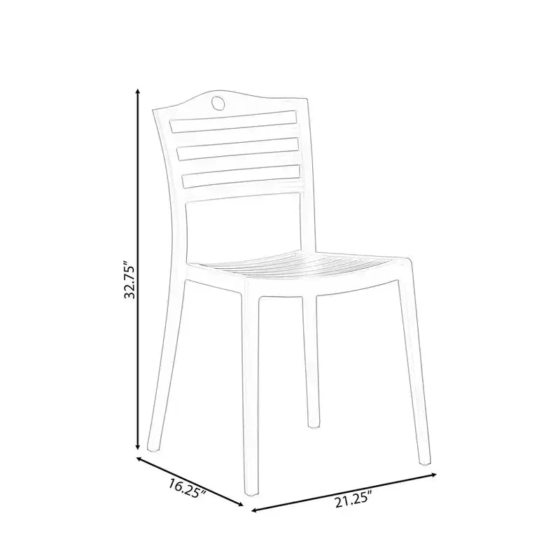 Modern Plastic Dining Chair with Ladderback Design