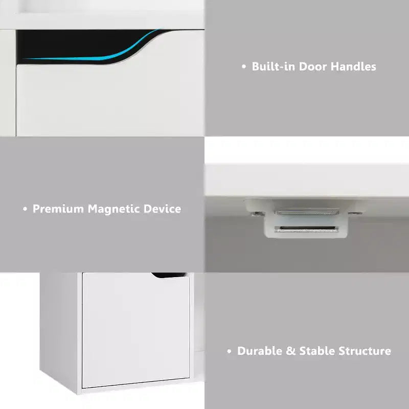 6-Cube Bookcase Cabinet with Doors, Storage Shelves Room Organizer