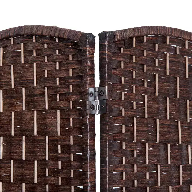 6' Tall Wicker Weave 4-Panel Room Divider Privacy Screen