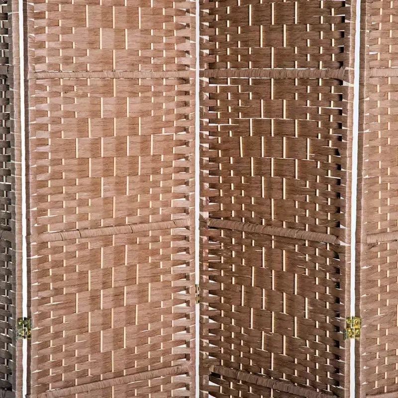 6' Tall Wicker Weave 4-Panel Room Divider Privacy Screen