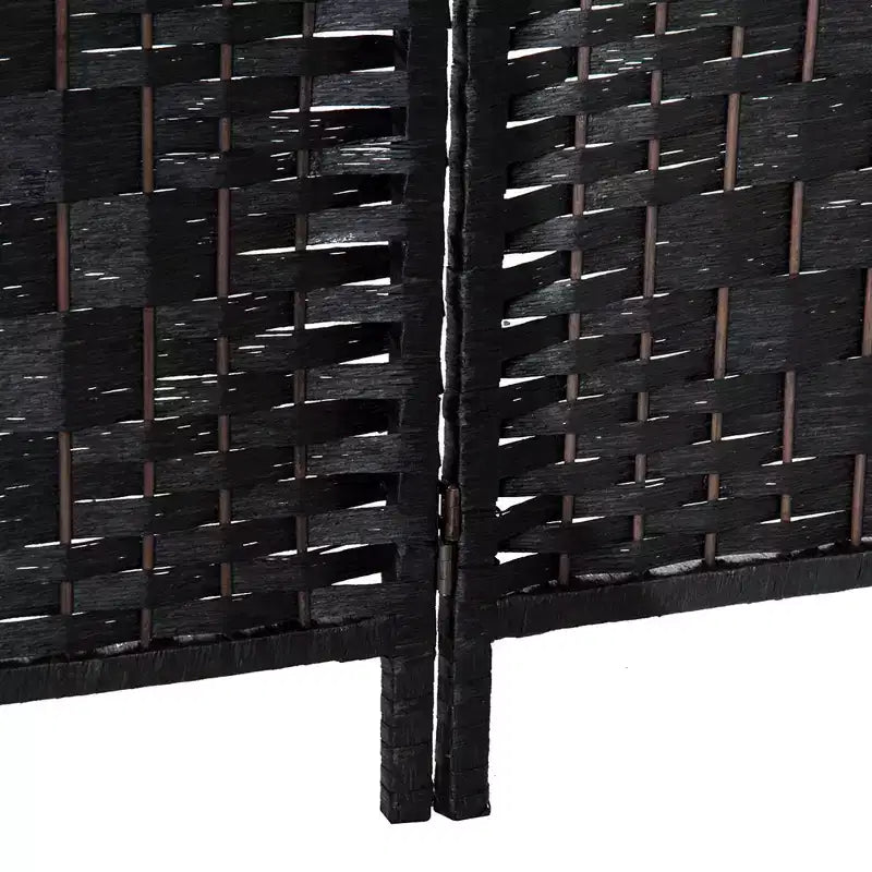 6' Tall Wicker Weave 4-Panel Room Divider Privacy Screen