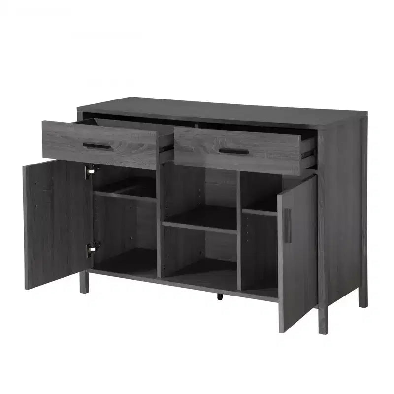 47" Sideboard Storage Cabinet, Dining Server Cupboard Buffet Table with Two Cabinets and Drawers