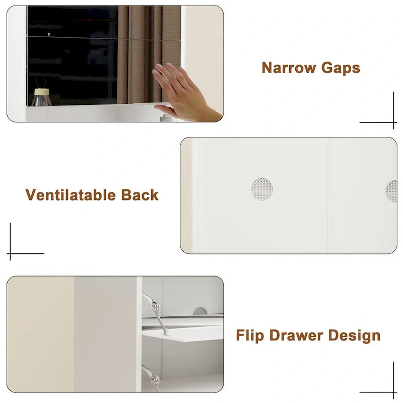 Meuble à chaussures miroir avec 6 tiroirs à abattant, organisateur de rangement pour une grande quantité de chaussures, 4 pieds en métal, porte à abattant à ouverture manuelle.